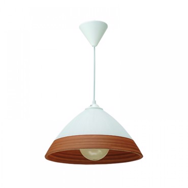 Inlight Φωτιστικό Οροφής Κρεμαστό Γυάλινο Καφέ/Λευκό E27 Φ30X16cm 4409Β